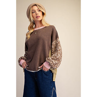 Mix & Match Mineral Washed Pullover 0250 – Coffee Brown