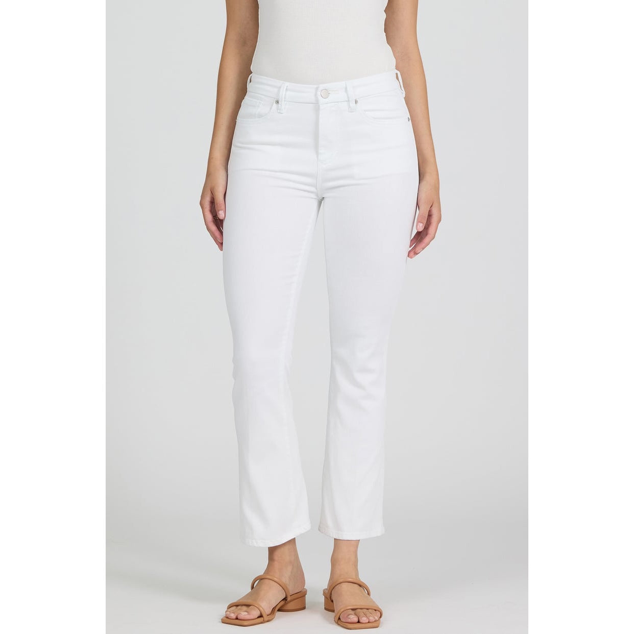Dear John Mid Rise Cropped Flare Jeans - Jeanne 228 – White