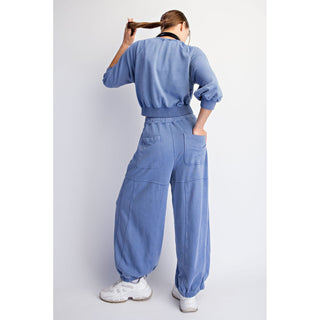 Mineral Washed Cotton Statement Set 0046 - Dusty Blue