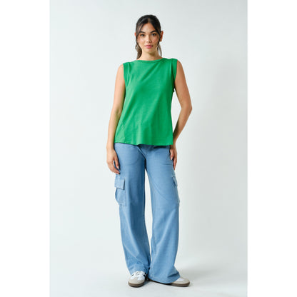 Terra Wash Pima Cotton Muscle Tank – Green