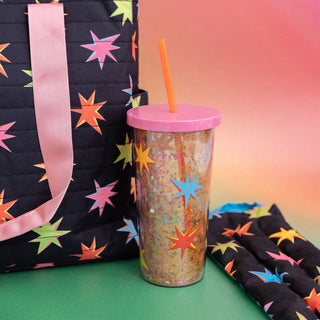 Glitter Bomb Tumbler w Straw