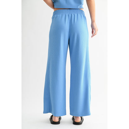 Luxe Sand Wash Rib Lounge Tee & Wide Leg Pant Set 5626 / 5378 – Denim Drift