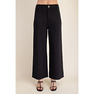 GM - Collette, Cropped, Wide Leg, Pants 7912 - Black