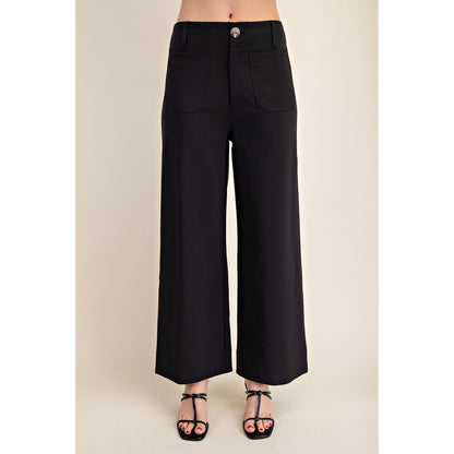 GM - Collette, Cropped, Wide Leg, Pants 7912 - Black