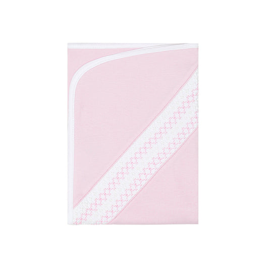 Nellapima - Signature Smocked Girls Receiving Blanket – Pink