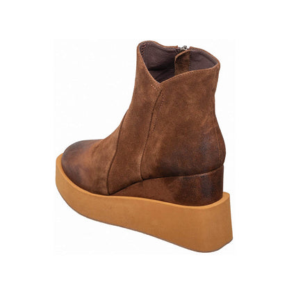 Antelope - U64 - Urban - Suede Platform Ankle Boots Side Zip - Chocolate Suede. - SALE