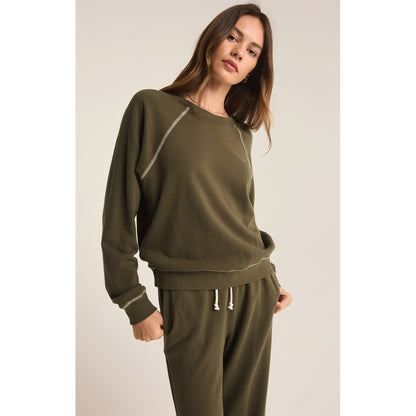 Z Supply - Saldana, French Terry Top 3971 - Olive