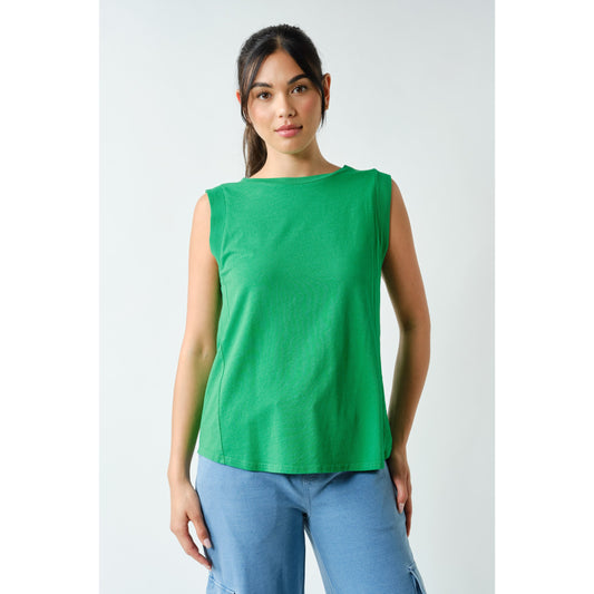Terra Wash Pima Cotton Muscle Tank – Green