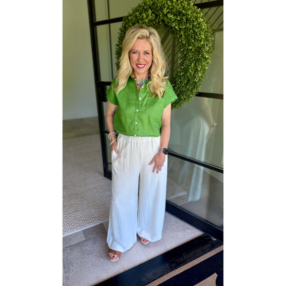 Ivory P. Cill Linen, Wide Leg Pants 0119