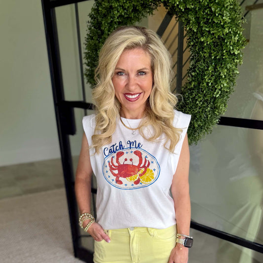 Catch Me Crab Graphic Muscle Tee 6799