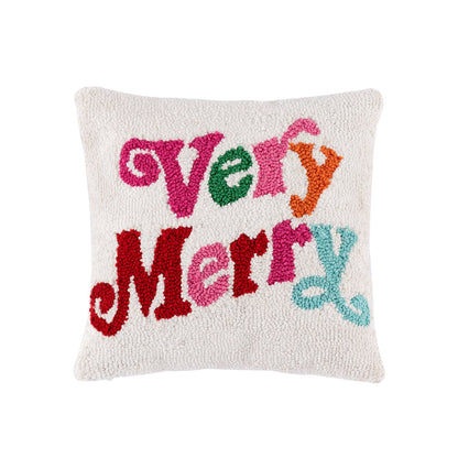 Shiraleah "Very Merry" Pillow, Ivory