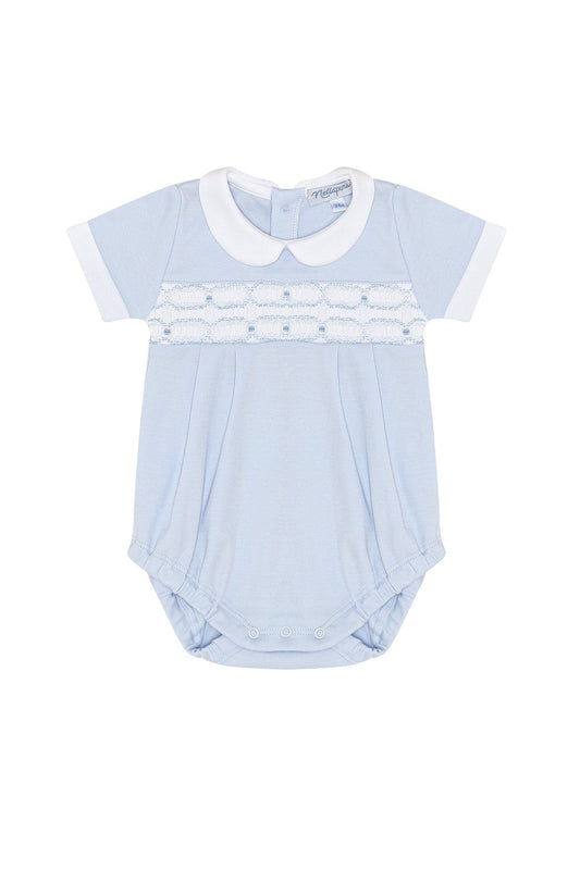 Nellapima Signature Smocked Boys Bubble – Blue