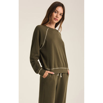 Z Supply - Saldana, French Terry Top 3971 - Olive