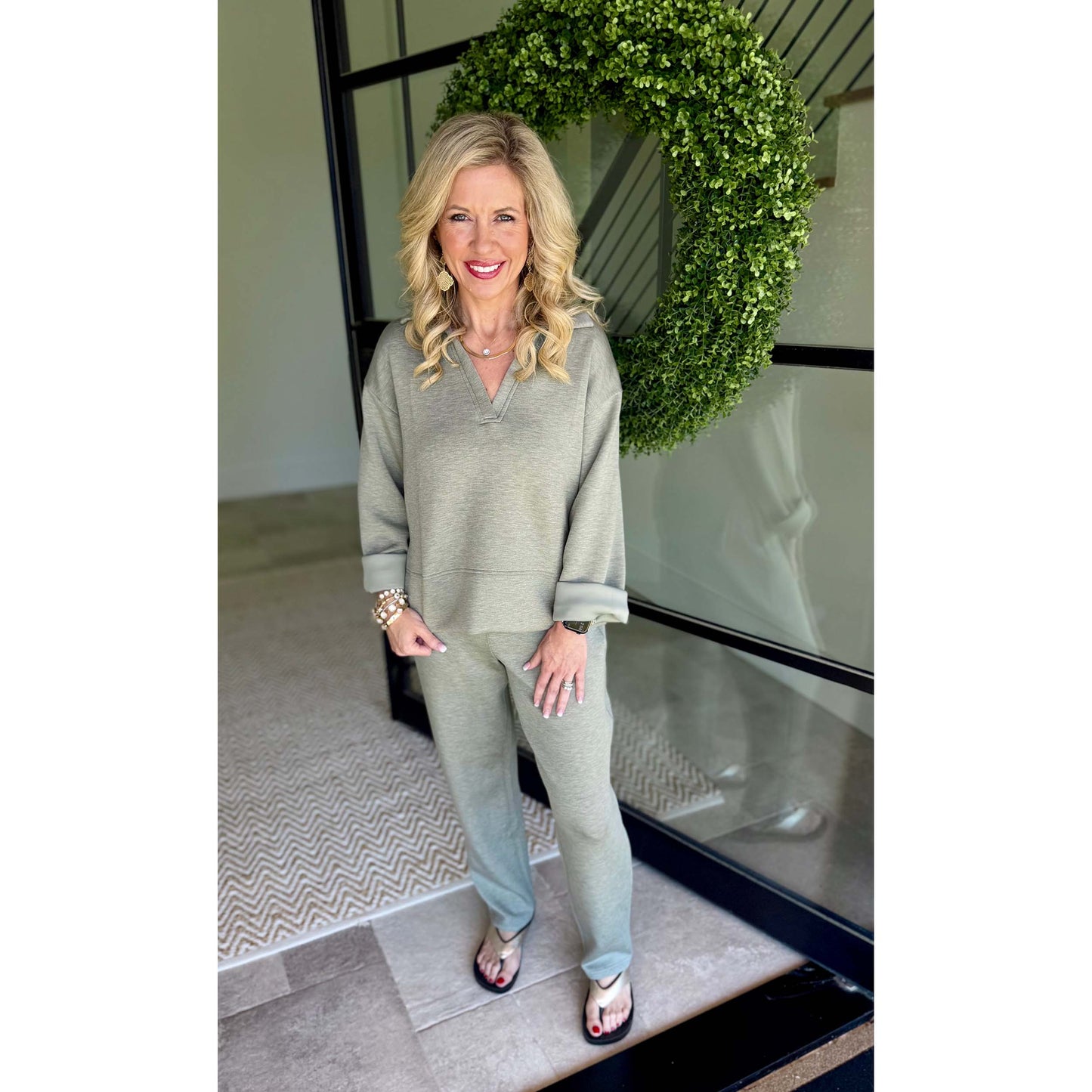 SPANX - AirEssentials, Slim, Straight Pants 2472 - Sage Brush Heather