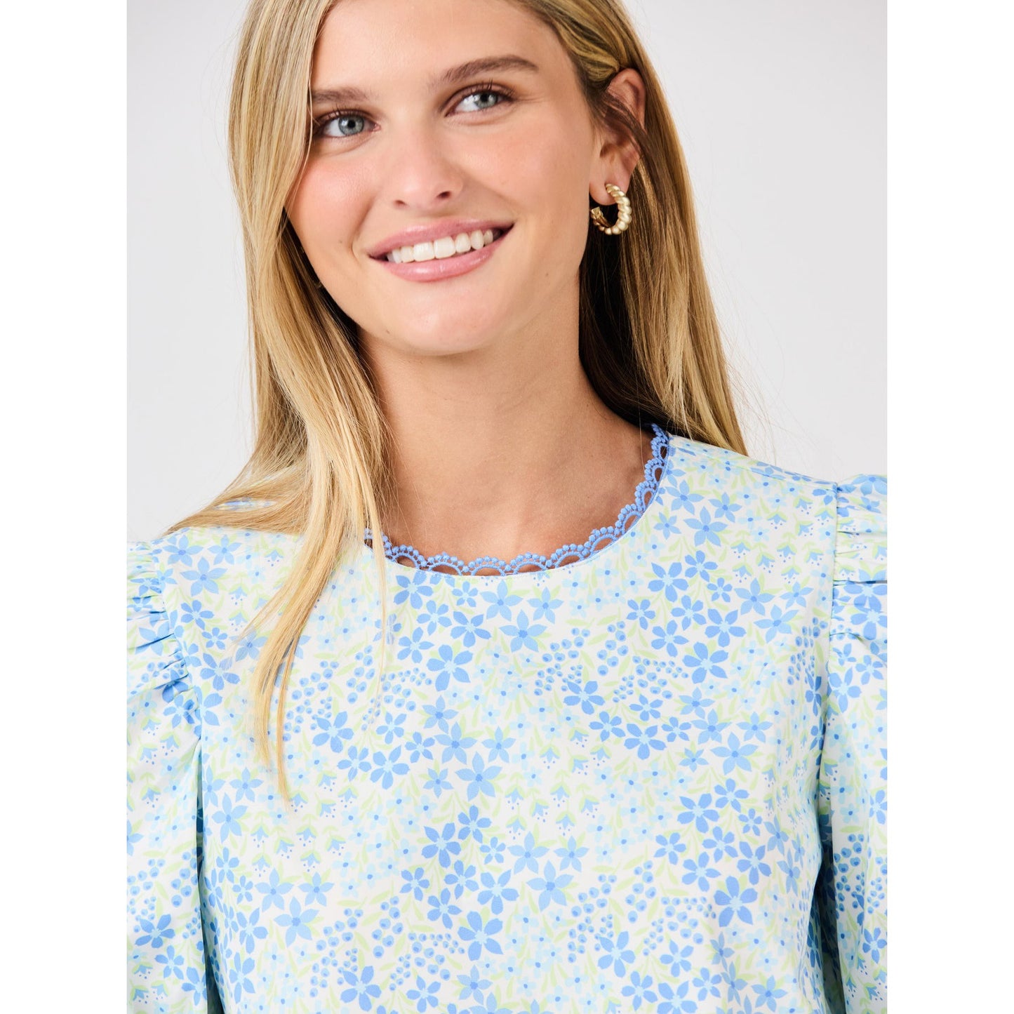 Thea Top – Larkspur Fields Blue Floral - SALE was $58.95