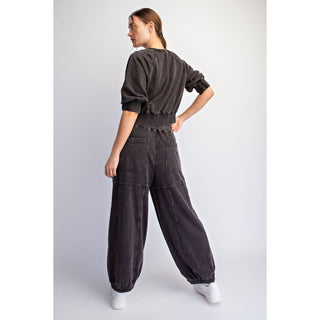 Mineral Washed Cotton Statement Set 0046 - Black