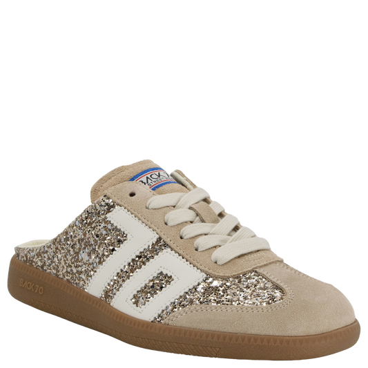 Back 70 - Easter FL Backless Sneaker - Glitter Gold