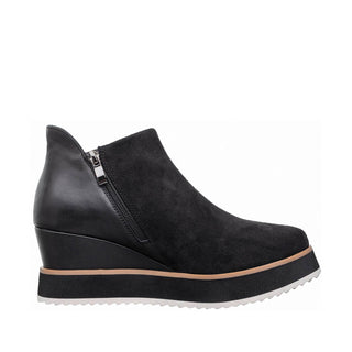 Antelope - Q84 - Imani - Suede Wedge Ankle Booties Elastic Side Panel - Black Suede - SALE