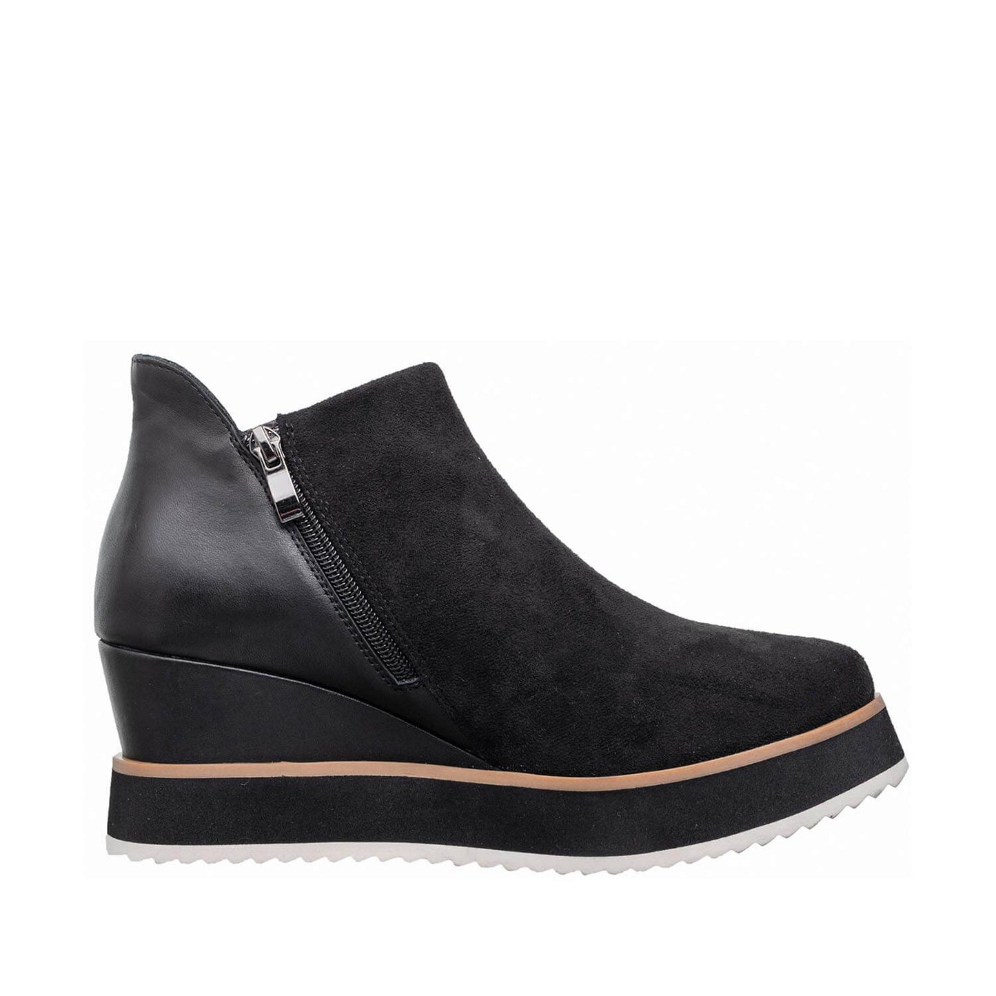 Antelope - Q84 - Imani - Suede Wedge Ankle Booties Elastic Side Panel - Black Suede - SALE