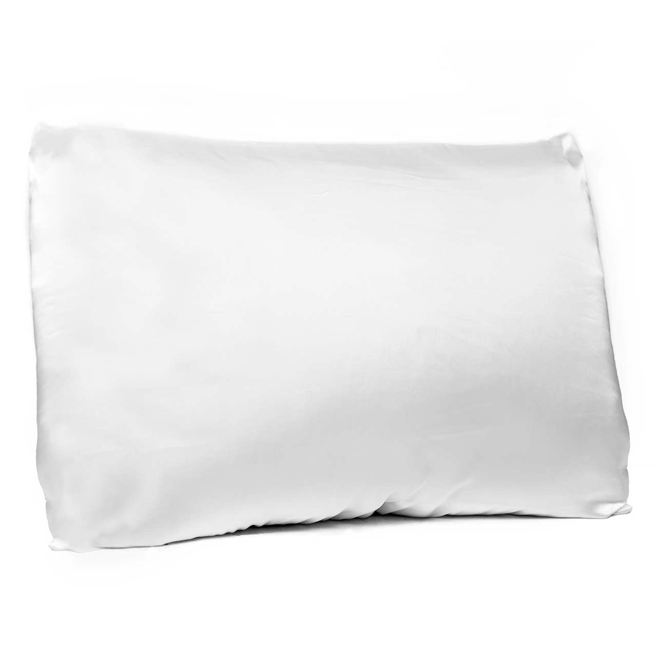 Bella - Satin Pillowcase With Zipper Closure - White - Standard