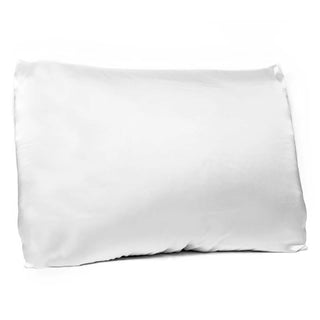 Bella - Satin Pillowcase With Zipper Closure - White - Standard