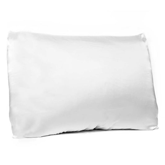 Bella - Satin Pillowcase With Zipper Closure - White - Standard
