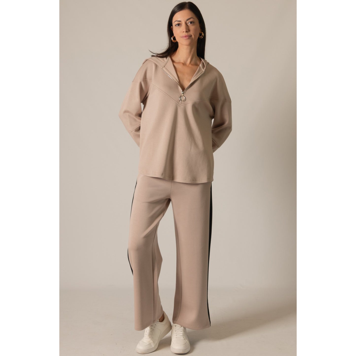 BYC - Butter Modal Side Stripe Wide Leg Pants 0028 - Taupe