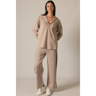 BYC - Butter Modal Side Stripe Wide Leg Pants 0028 - Taupe