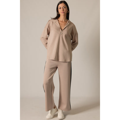 BYC - Butter Modal Side Stripe Wide Leg Pants 0028 - Taupe