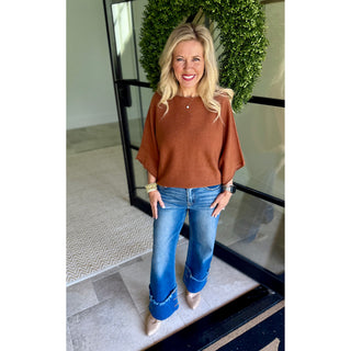 Milio Milano - Dolman Sleeve Knit Top 0147 - Tobacco