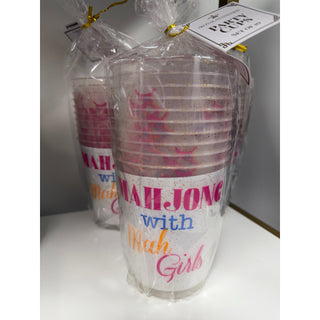 Mah-Girls Party Cups – Gold & Multicolor, Set of 10