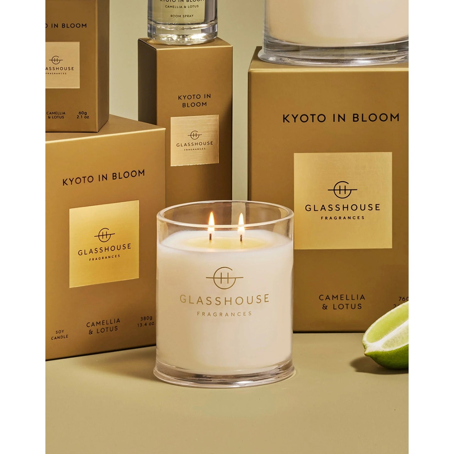 Glasshouse Fragrances - Kyoto in Bloom Candle | Camellia & Lotus