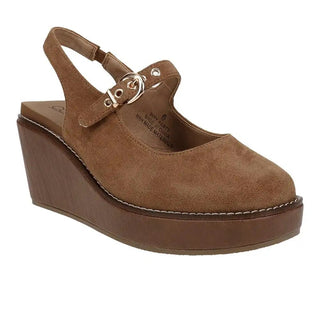 Corkys Footwear - Pity Party, Mary Jane Wedge Clogs - Faux Suede Chestnut