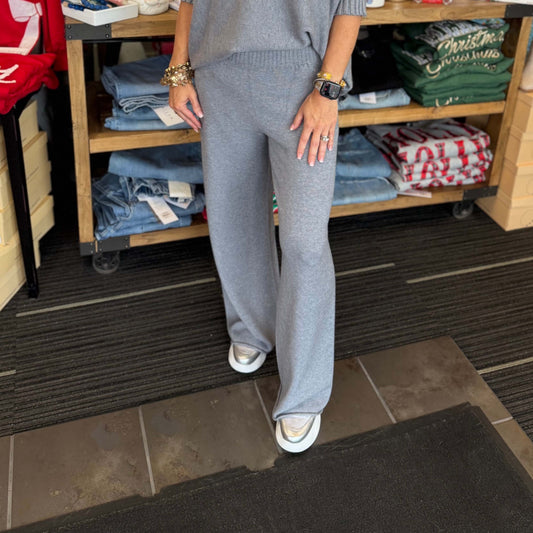 Milio Milano - Cropped, Flared, Cozy Pants 7736 - Heather Grey