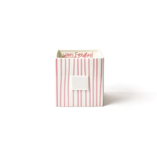 COTON COLORS - Medium Nesting Cube - Skinny Stripe Pink