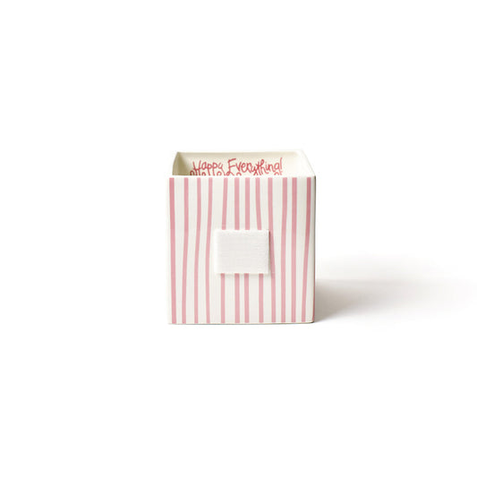 COTON COLORS - Medium Nesting Cube - Skinny Stripe Pink