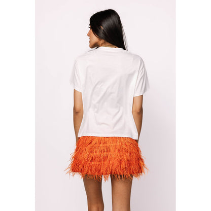 Queen of Sparkles -  Auburn Mascot Sequin Flower Tee GD25AUB45 - White - SALE