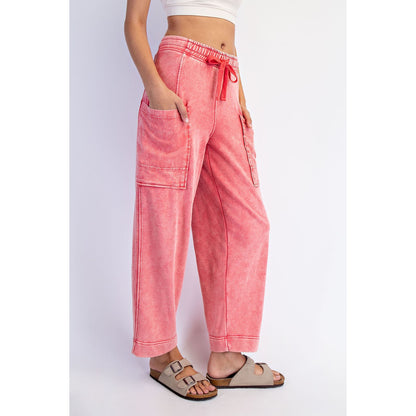 Candy Red Mineral Washed Terry Lounge Set 0110/6446