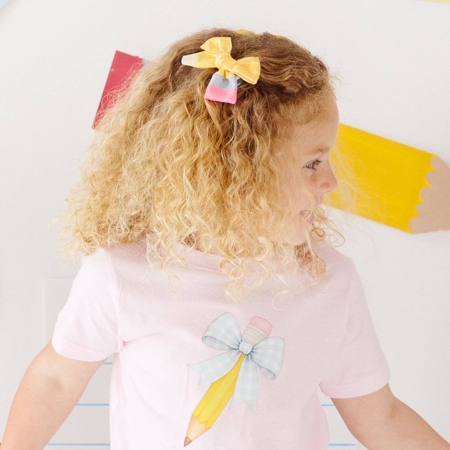 School Days Pencil Bow Clip Set - Back To School - SALE