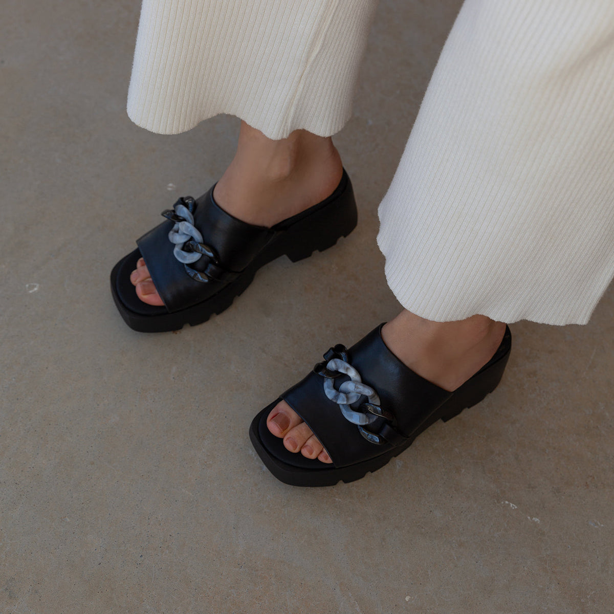 Naked Feet - Iso, Platform Sandal - Black - SALE