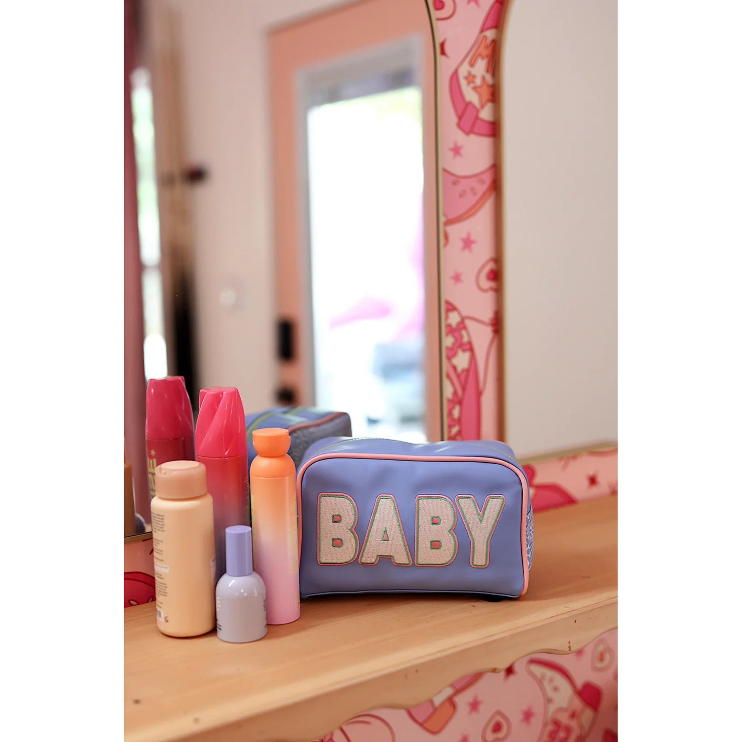 JLB - Handle Cosmetic Bag, ‘Baby' - Flo, Blue, Matcha, Coral.