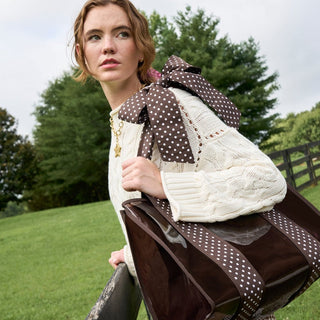 Case-Mate - jelly tote bag - espresso polka dot bow