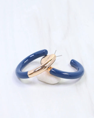Elyse Hoop Earring Navy