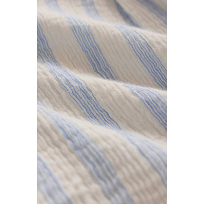 Helena Striped Airy Gauze Button Up – Sea Salt (Pairs with Daylight Shorts)