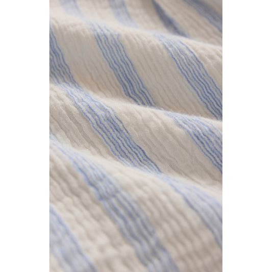 Helena Striped Airy Gauze Button Up – Sea Salt (Pairs with Daylight Shorts)