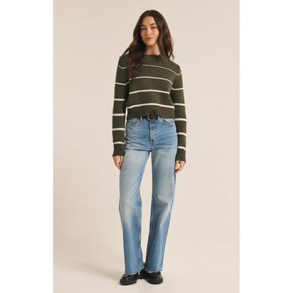 Z Supply - Milan, Striped Sweater 3881 - Olive