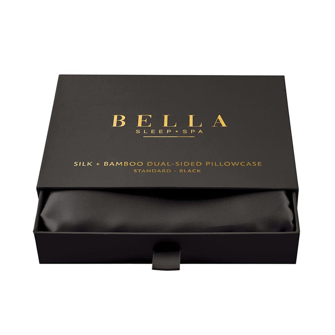 Bella -  Dual-Sided Silk & Bamboo Standard Size Pillowcase 2551 - Black