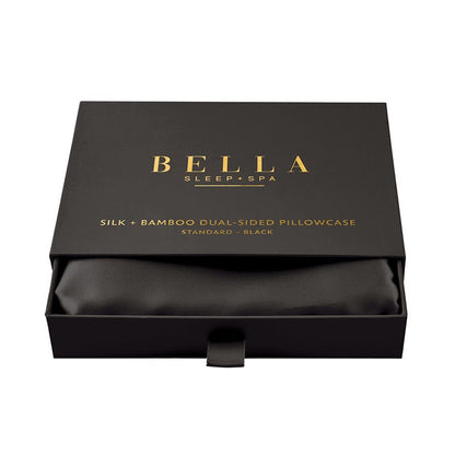 Bella -  Dual-Sided Silk & Bamboo Standard Size Pillowcase 2551 - Black