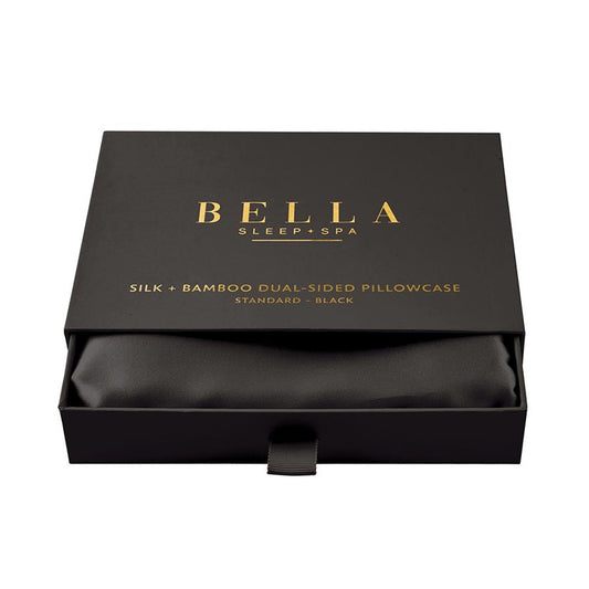 Bella -  Dual-Sided Silk & Bamboo Standard Size Pillowcase 2551 - Black