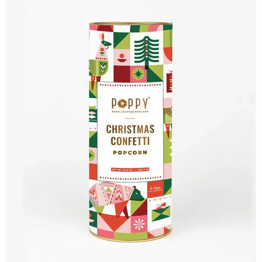 Poppy Handcrafted Popcorn  - Christmas Confetti Popcorn Cylinders
